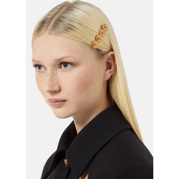 NIB Versace Tribute Runway Gold Tone Medusa Hair Clip Pin Left - Picture 3 of 12